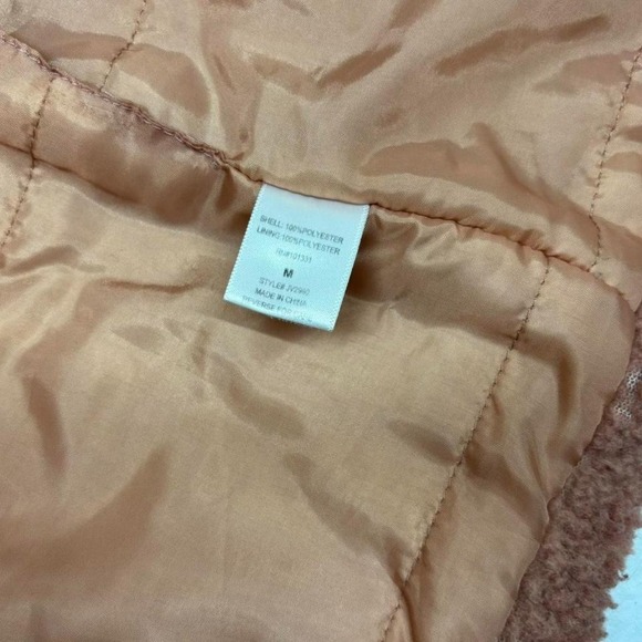 Charlotte Russe Sherpa Fleece Vest Hooded Zip Up Pockets Pink Medium Cozy Layer - Picture 7 of 10